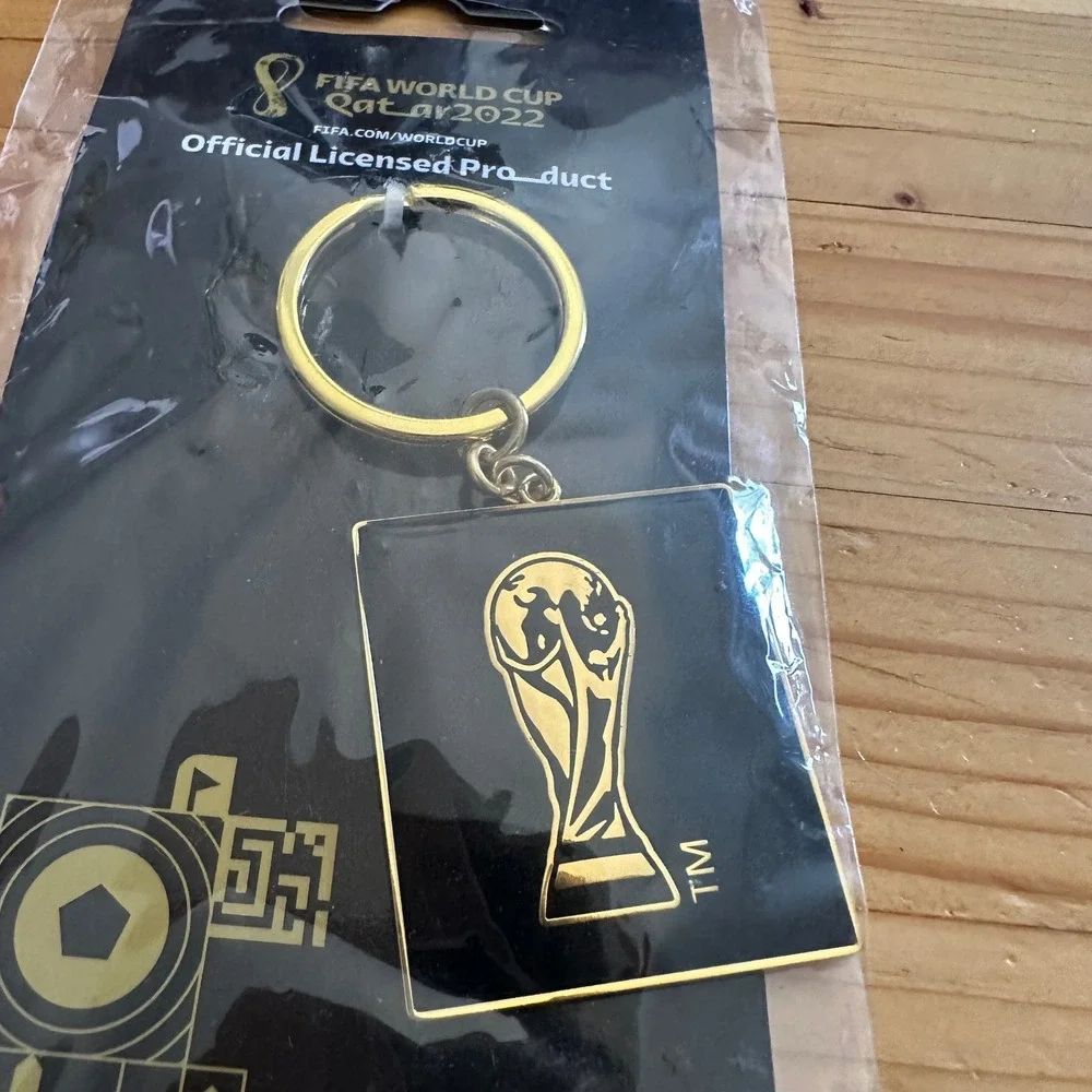 FIFA World Cup Qatar 2022 Official Licensed Trophy Keychain Black Gold